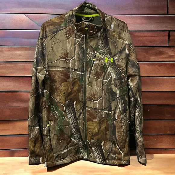 Under Armor Scent Control Soft Shell Fleece Lined Camouflage Zipper Jacket! - Picture 4 of 10